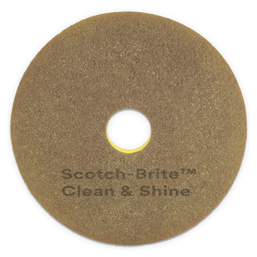 Scotch-Brite™ Clean And Shine Pad, 20" Diameter, Brown-yellow, 5-carton freeshipping - TVN Wholesale